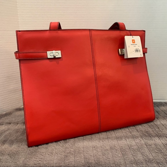 Wilsons Leather Handbags - Wilson's bright orange ladies leather brief case.  Striking color.  Fully lined.